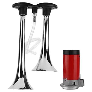 Imagem de Carro Trompete Duplo 12V 150dB Banhado a Preto Com SubstituiçãO para Barco de Motocicleta S Off Road O Chifre Exclusivo de Força Adicional Respirável é Transferido para a