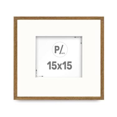 Imagem de Moldura para Arte 15x15 cm Quadro Porta Retrato Com Borda Branca Paspatur