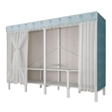 Imagem de Guarda-roupa Armário dobrável portátil para crianças, guarda-roupa com haste suspensa, empilhável, grosso, armário de armazenamento para casa, quarto armário