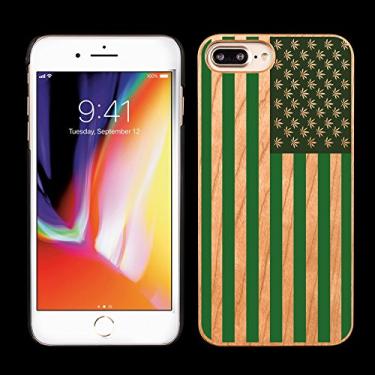 Imagem de Capa de celular cubo para Apple iPhone 8 Plus / 7 Plus / 6s Plus - Design de bandeira verde americana