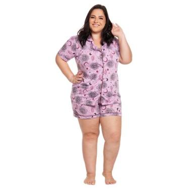 Imagem de Pijama Feminino Americano Plus Size  - Prikéta Pijamas, Lua lilás, G1