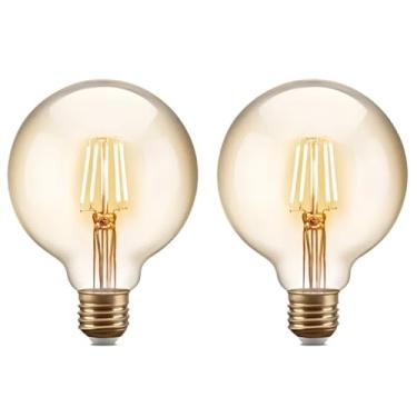 Imagem de Lâmpada Filamento LED G95 Decorativa Retrô Vintage Âmbar Bivolt VRS Lighting (2 Unidades)