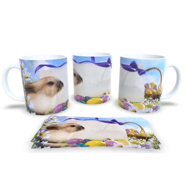 Imagem de Caneca de Porcelana Branca Personalizada Coleção Páscoa