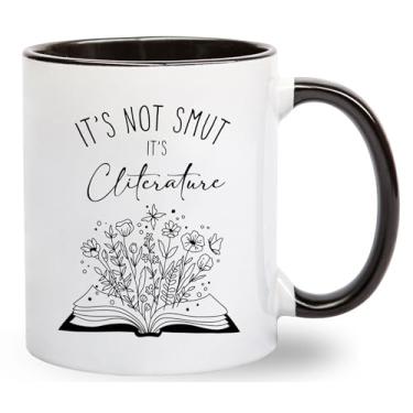 Imagem de Caneca de café Its Not Smut It's Cliterature - Presente divertido para amantes de livros para sua namorada - Presentes de aniversário picantes quentes Stfuattdlagg para mãe ou esposa - Presentes