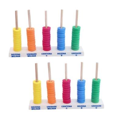 Imagem de Abaco Aberto de Madeira com Argolas em EVA Educativo - 2 Unidades - Za