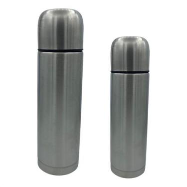 Imagem de 2 Garrafa Térmica 400ml e 650ml Inox Com Tampa Quente e Frio - ArtHous