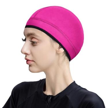 Imagem de TBLUITE Touca de neoprene com capuz de mergulho 2 mm Touca térmica de natação para meninas, meninos, crianças, jovens, homens, mulheres, mantém o cabelo longo e encaracolado com tranças limpas para