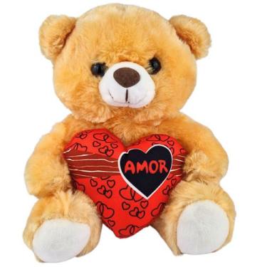 Imagem de Urso De Pelúcia Com Coração Eu Amo Você Caramelo 20cm - Fizzy