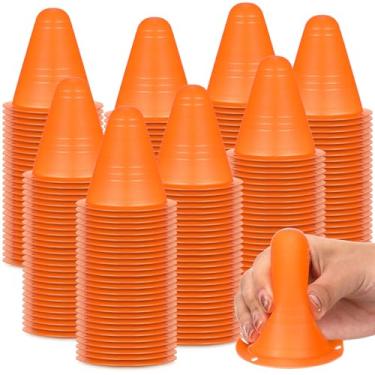 Imagem de Syhood 240 peças de mini cones de agilidade de 7,6 cm para crianças, cones de futebol para treinamento, construção, basquete, equipamento de prática de plástico, cone de marcador de campo para