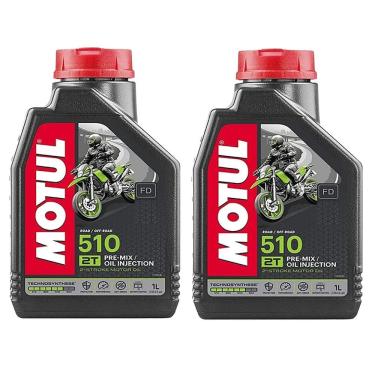 Imagem de kit com 2 Óleo Para Motor 2 Tempos Motul Semissintético 510 2t 1l Trilha On Off Road enduro