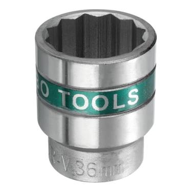 Imagem de HARFINGTON Soquete de 12 pontos de acionamento de 3/10.2 cm, soquete métrico de impacto raso de 36 mm, soquete flip galvanizado, soquete de grau de impacto para reparo de porcas automotivas