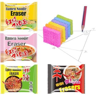 Imagem de XANADU Borrachas de alimentos para crianças - Borracha de macarrão ramen 8 peças - Bonito legal para estudantes e professores