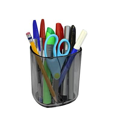 Imagem de Porta Lápis e Caneta Jumbo, Organizador de Mesa Plástico para Materiais de Escritório, Porta Objetos Multiuso Acrimet, (Cor Fume)