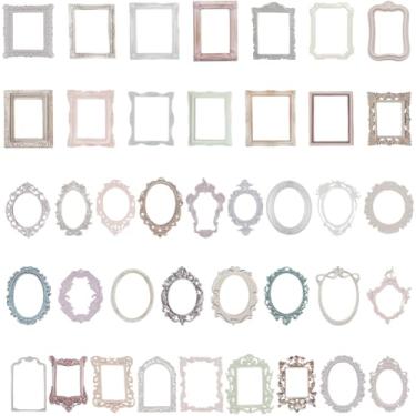 Imagem de GORGECRAFT 40 peças, 40 estilos, molduras de papel para scrapbook, recortes, vintage, decorativo, vazado, álbum de fotos, moldura de janela de fundo com borda de renda para papelaria de artesanato de