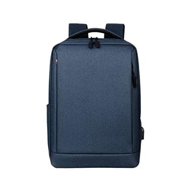 Imagem de Mochila Oxford masculina para laptop escolar moda bolsa de viagem para homens casuais mulheres bolsa escolar(Blue)