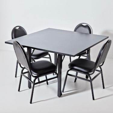 Imagem de Mesa Retangular Basculante Jobt1 com Pés em aço Tubular e Tampo em Mdp Bp de 25cm Preto