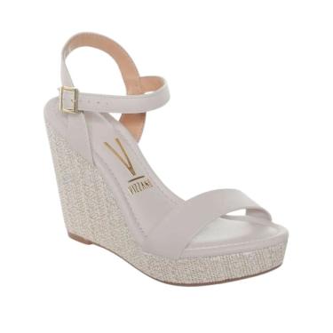 Imagem de Sandália Vizzano Casual Salto Alto Anabela Feminina Branco Off 346830