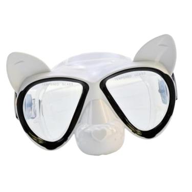 Imagem de UGPLM Máscara de mergulho máscara de natação óculos de óculos anti nevoeiro óculos de mergulho para nadar subaquático esportes aquáticos mergulhadores de, Branco