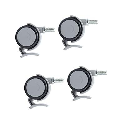 Imagem de Rodas do Rodízio 2 Polegada, Rodas de Freio de Borracha do Rodízio Com Haste Linha M10 4 Pces 2in Rodízios Cadeira do Escritório para Uso Mobília e do Equipamento