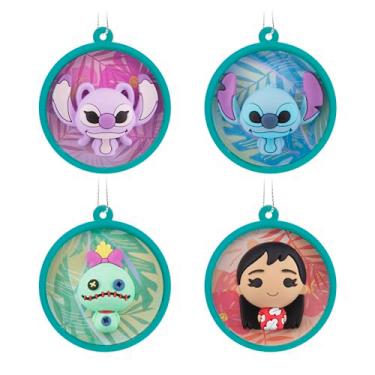 Imagem de Hallmark Mini enfeites de Natal Disney Lilo & Stitch Scenes, à prova de estilhaçamento, conjunto de 4, presentes para fãs da Disney