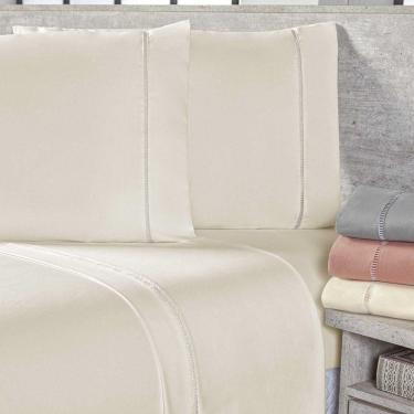 Imagem de Jogo De Lençol Queen 400 Fios Micropercal Toque De Algodão 3 Peças - Palha