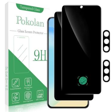 Imagem de Pokolan Pacote com 2 protetores de tela de privacidade para Samsung Galaxy S22 Plus com 2 unidades de protetor de lente de câmera de vidro temperado, antiarranhões, protetor de pantalla para Samsung