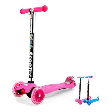 Imagem de Patinete radical Infantil 3 Rodas Com Luz Led Colorida cor rosa - Vijo
