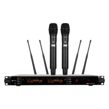 Imagem de Microfone Duplo Profissional de Mão Sem Fio K2002M - kadosh