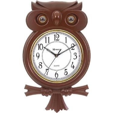 Imagem de Relógio Parede Coruja Pêndulo Musical Herweg 530006-84