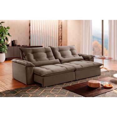 Imagem de Sofá Retrátil E Reclinável Apolo 2,90m 5 Lugares Bege