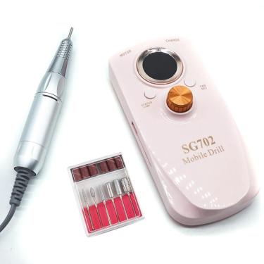 Imagem de Motor Lixa Lixadeira De Unhas Elétrica Portátil - Rosa