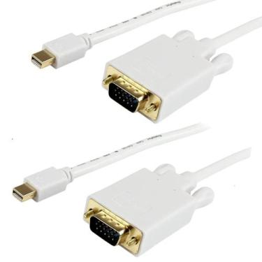 Imagem de Cabo Mini Displayport VGA  1920x1200 MDP 3 Metros Kit 2 Un - Bolaazul
