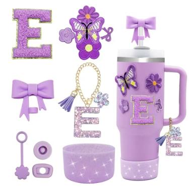 Imagem de XIANGYUAN Conjunto de 12 peças de acessórios para copo Stanley Cup 850 g 1,134 g copo com alça, incluindo capa de canudo de silicone e bota, tampa à prova de derramamento, pingentes Stanley, pingente