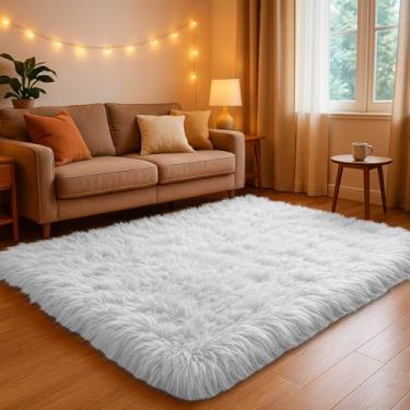 Imagem de Tapete 2,00 X 1,50 Peludo Felpudo Macio Para Quarto Sala(Branco)
