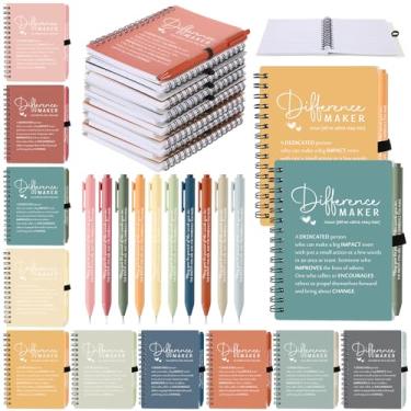 Imagem de Resurhang 10 conjuntos de presentes de apreciação de funcionários inspiradores em massa A6 espirais com canetas para mulheres, homens, colega de trabalho, professor, enfermeira, formatura, aniversário
