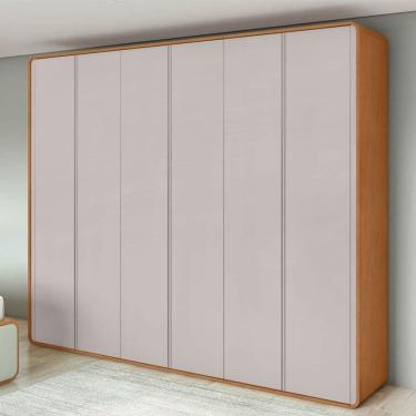 Imagem de Guarda Roupa Casal Ambiente Loop 6 Portas Amêndoa Clean Off White – Lopas