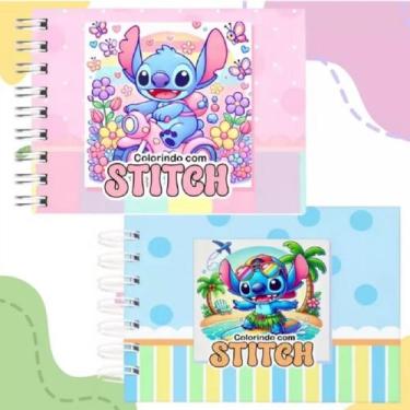 Imagem de Caderno De Desenho Colorir Stitch Infantil Menina Menino Papelaria Div