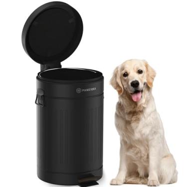 Imagem de PAWZIDEA Cocô de cachorro caixote de lixo externo com controle de odores, lata grande de 3,1 galões para cães ao ar livre com tampa, lata de lixo impermeável para cães, recipiente de descarte de