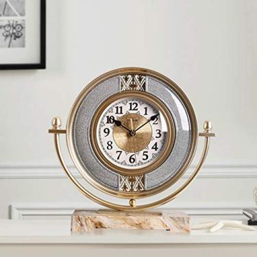 Imagem de Relógio de mesa sala de estar decoração vintage nórdico criativo moda casa relógio de mesa quarto mudo relógio de mesa simples personalidade (cor: B)