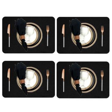 Imagem de Jogo Americano Sousplat Retangular 10 pçs Limpa Facil couro - GENERTOY