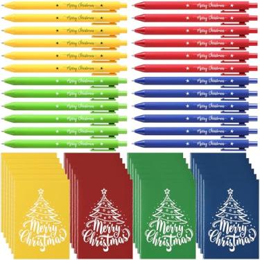 Imagem de Sayglossy Mini blocos de notas de Natal da Operation Christmas com canetas esferográficas, cadernos de bolso de Natal, canetas de Natal, saco de presente para adolescente, escola, escritório, saco de