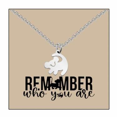 Imagem de FOTAP Colar de filme de leão King Inspire Bracelrt Animal Kingdom Gift Remember Who You Are Brincos Leões, Small, Aço inoxidável, Sem Pedra Preciosa