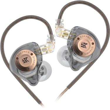 Imagem de Fones de ouvido intra-auriculares KZ EDX PRO X HiFi, fone de ouvido intra-auricular dinâmico esportivo 0,75 pinos, poderoso fone de ouvido graves para audiphiles (cinza, sem microfone)