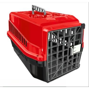 Imagem de Caixa de Transporte Pet Cachorro Gato Coelho Roedores Aves Filhotes Viagem e Passeio (Vermelho,N5)