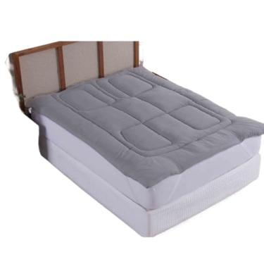 Imagem de Pillow Top Protetor De Colchão 400 Fios Macio Super King Queen Casal(Cinza,Queen)