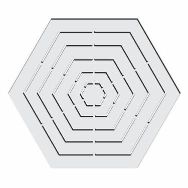 Imagem de Gabarito Hexágonos Patchwork Fuxico Régua Molde Acrilico - Fenix