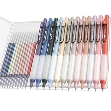Imagem de Mr. Pen - Canetas de gel retráteis com capa, pacote com 12, tinta colorida, 12 recargas, canetas de gel de ponta fina de 0,5 mm, canetas retráteis, canetas fofas, canetas de tinta gel, canetas