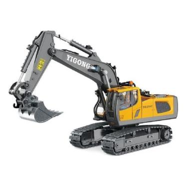 Imagem de Trator Retro Escavadeira Controle Remoto Yg258c Cor Laranja - EXCAVATO