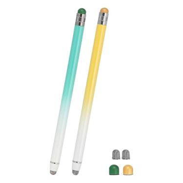 Imagem de PATIKIL 2 canetas Stylus para telas sensíveis ao toque, 2 em 1, de alta sensibilidade, caneta capacitiva para celulares, tablets, laptops, dispositivos com tela sensível ao toque, verde, amarelo