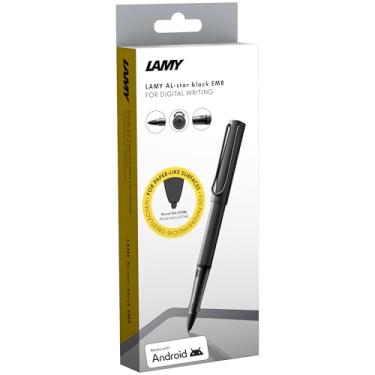 Imagem de LAMY AL-Star EMR Preto (ponta POM) – Caneta Stylus para muitos dispositivos Android – Caneta sensível ao toque com aderência ergonômica – escrita e desenho precisos em mídia digital – com botão de